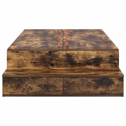 Storage Bed Frame with Drawer Smoked Oak 75 cm Engineered Wood