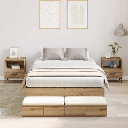 Storage Bed Frame Artisan Oak 120 cm Engineered Wood