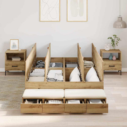 Storage Bed Frame Artisan Oak 120 cm Engineered Wood