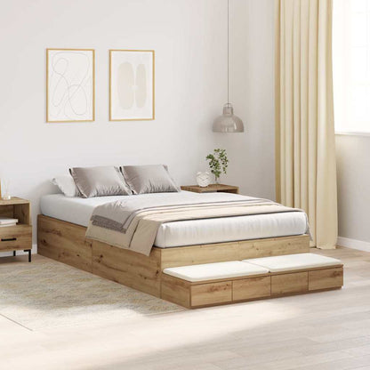 Storage Bed Frame Artisan Oak 120 cm Engineered Wood