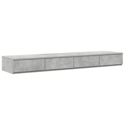 Storage Bed Frame Concrete Grey 140 cm Engineered Wood