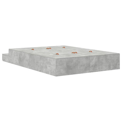 Storage Bed Frame Concrete Grey 140 cm Engineered Wood