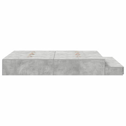 Storage Bed Frame Concrete Grey 140 cm Engineered Wood