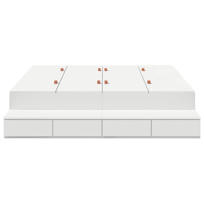 Storage Bed Frame with Drawer White 135 cm Engineered Wood