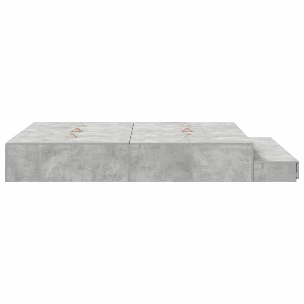 Storage Bed Frame Concrete Grey 135 cm Engineered Wood