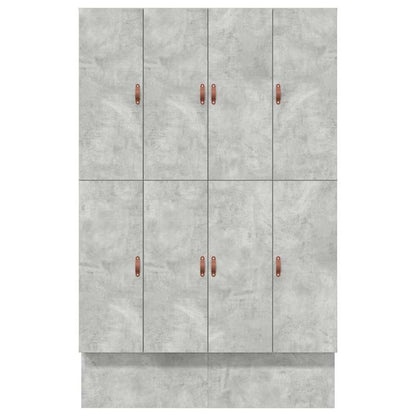 Storage Bed Frame Concrete Grey 135 cm Engineered Wood