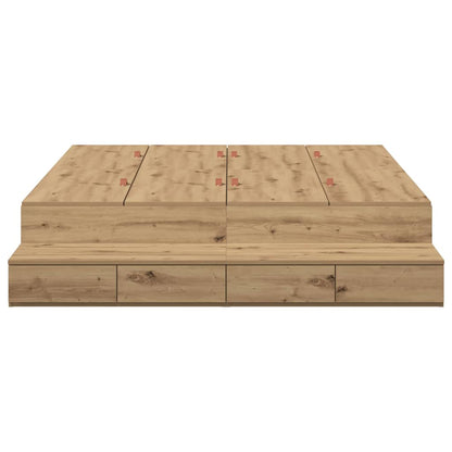 Storage Bed Frame Artisan Oak 135 cm Engineered Wood