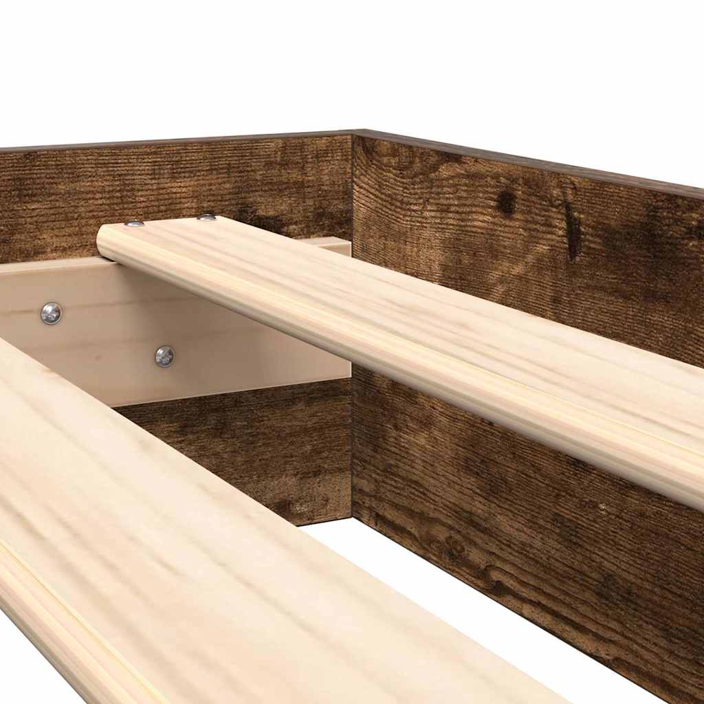 Bookcase Bed Smoked oak 75 x 190 cm Engineered wood