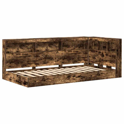 Bookcase Bed Smoked oak 75 x 190 cm Engineered wood