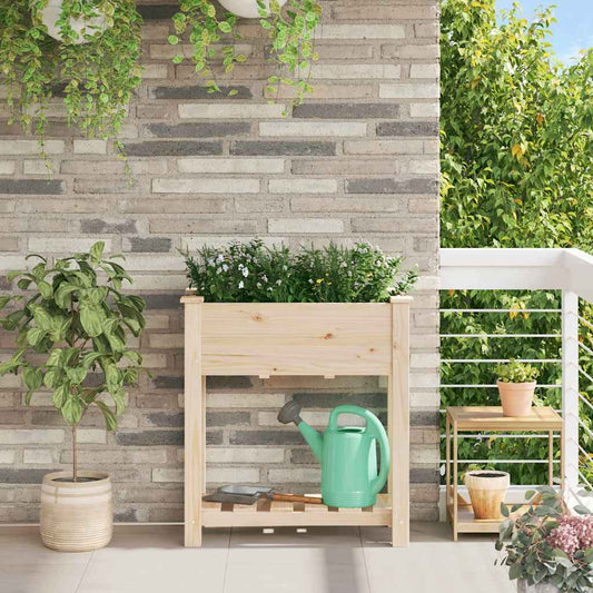 Garden Planter Beige 71 x 37 x 76.5 cm Solid fir wood