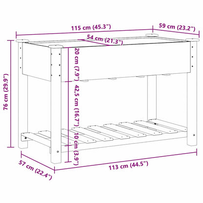 Garden Planter Beige 115 x 59 x 76.5 cm Solid fir wood