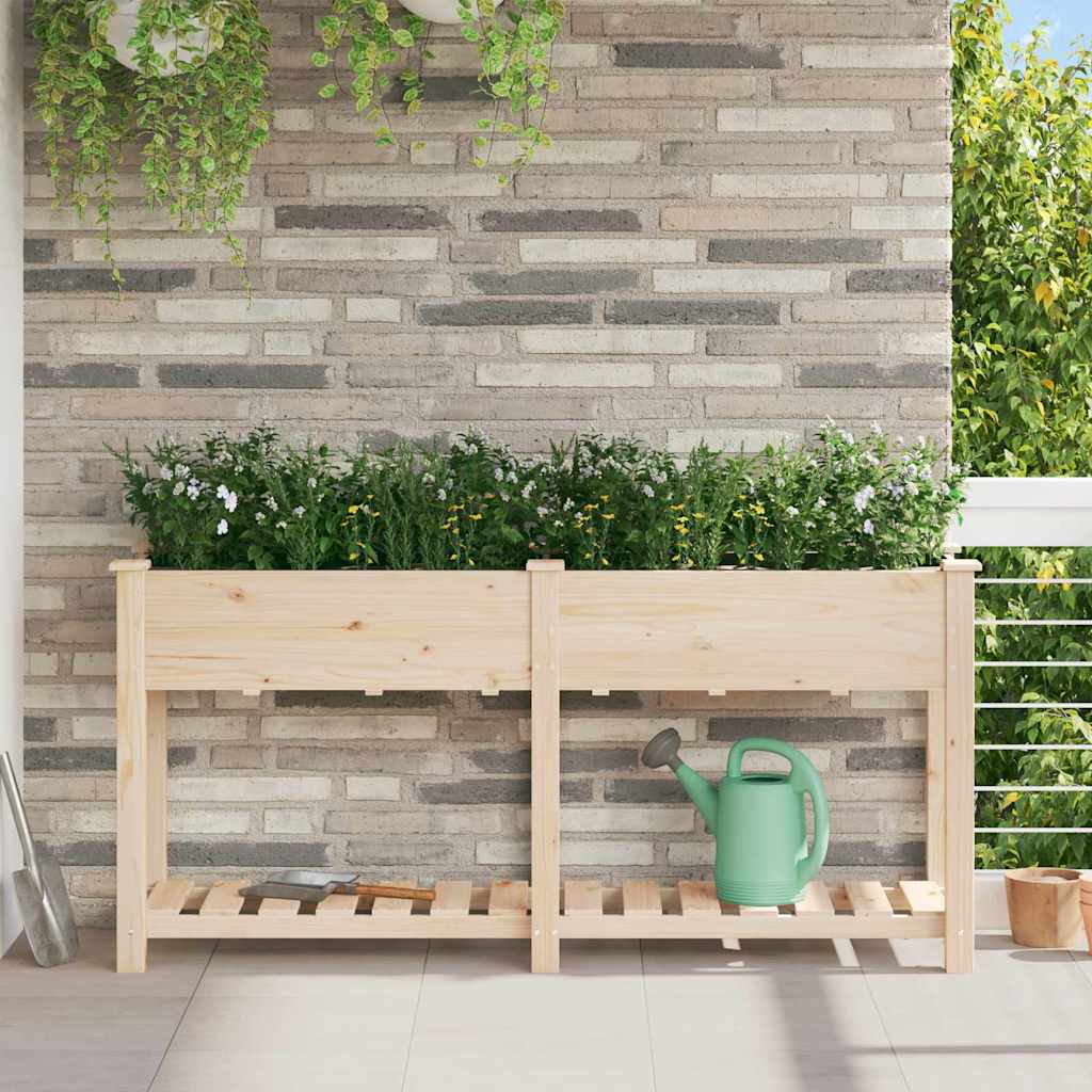 Garden Planter Beige 161 x 43 x 76.5 cm Solid fir wood
