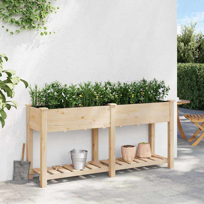 Garden Planter Beige 161 x 43 x 76.5 cm Solid fir wood