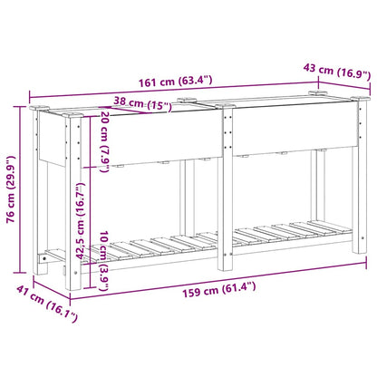 Garden Planter Beige 161 x 43 x 76.5 cm Solid fir wood