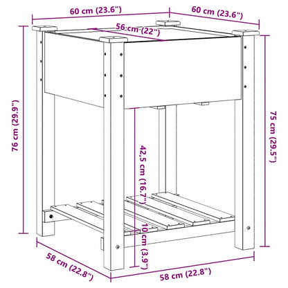 Garden Planter Beige 60.5 x 60 x 76.5 cm Solid fir wood