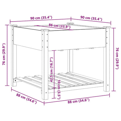 Garden Planter Beige 90 x 90 x 76.5 cm Solid fir wood