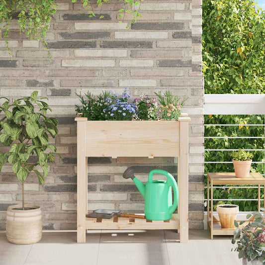 Garden Planter Beige 71 x 37 x 76.5 cm Solid fir wood