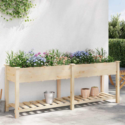 Garden Planter Beige 203.5 x 53 x 76.5 cm Solid fir wood
