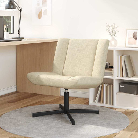 Swivel Chair Cream 63 x 75 x 76 cm Fabric