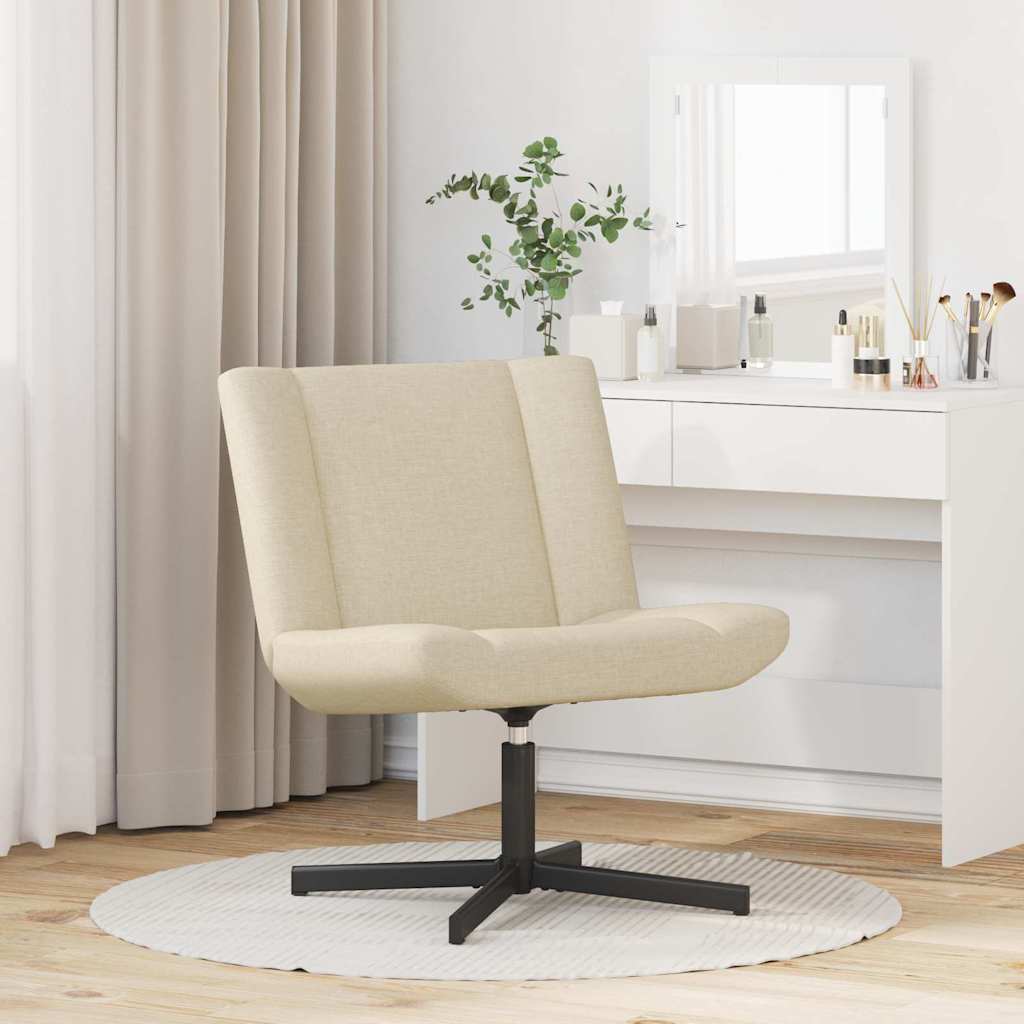 Swivel Chair Cream 63 x 75 x 76 cm Fabric