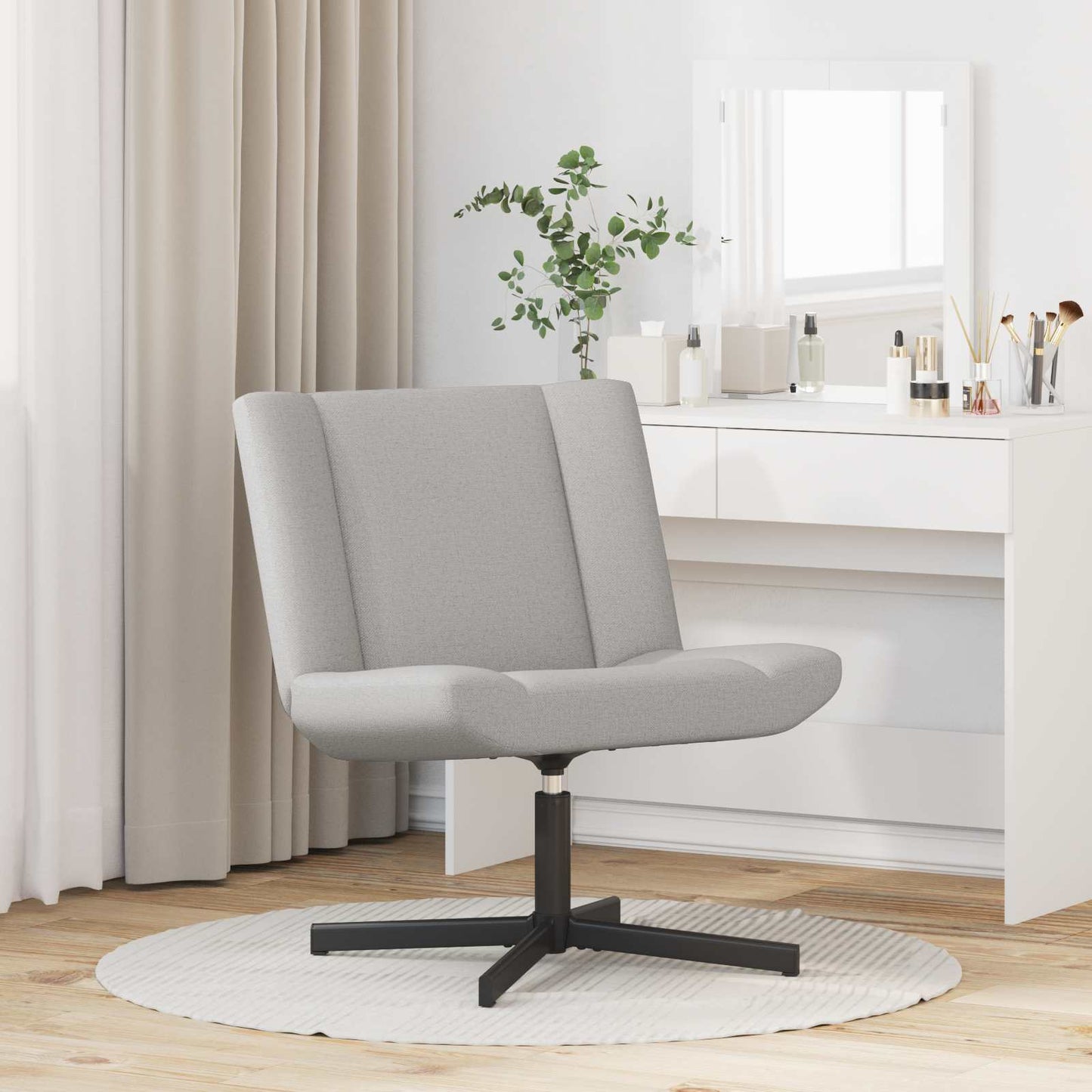 Swivel Chair Cloud Grey 63 x 75 x 76 cm Fabric