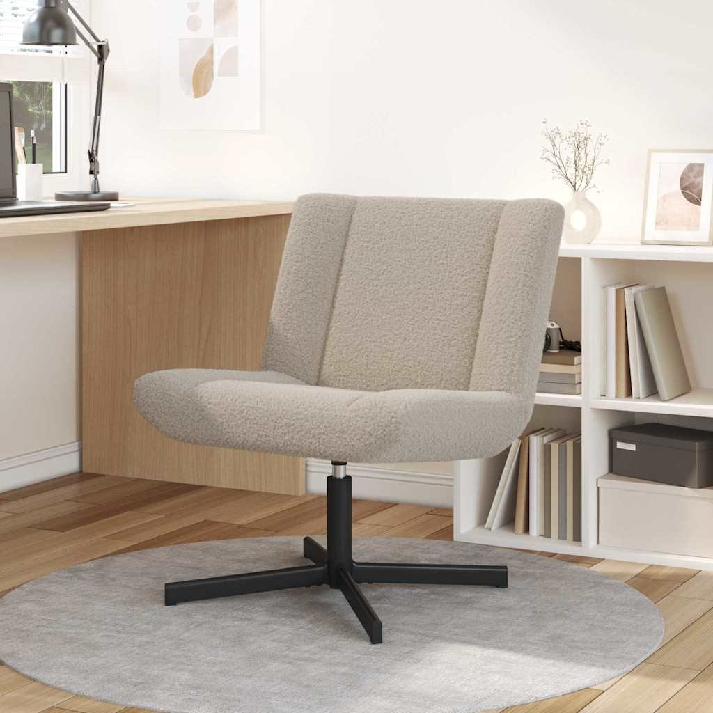 Swivel Chair Light Grey 63 x 75 x 76 cm Sheepskin