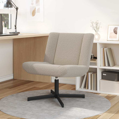 Swivel Chair Light Grey 63 x 75 x 76 cm Sheepskin