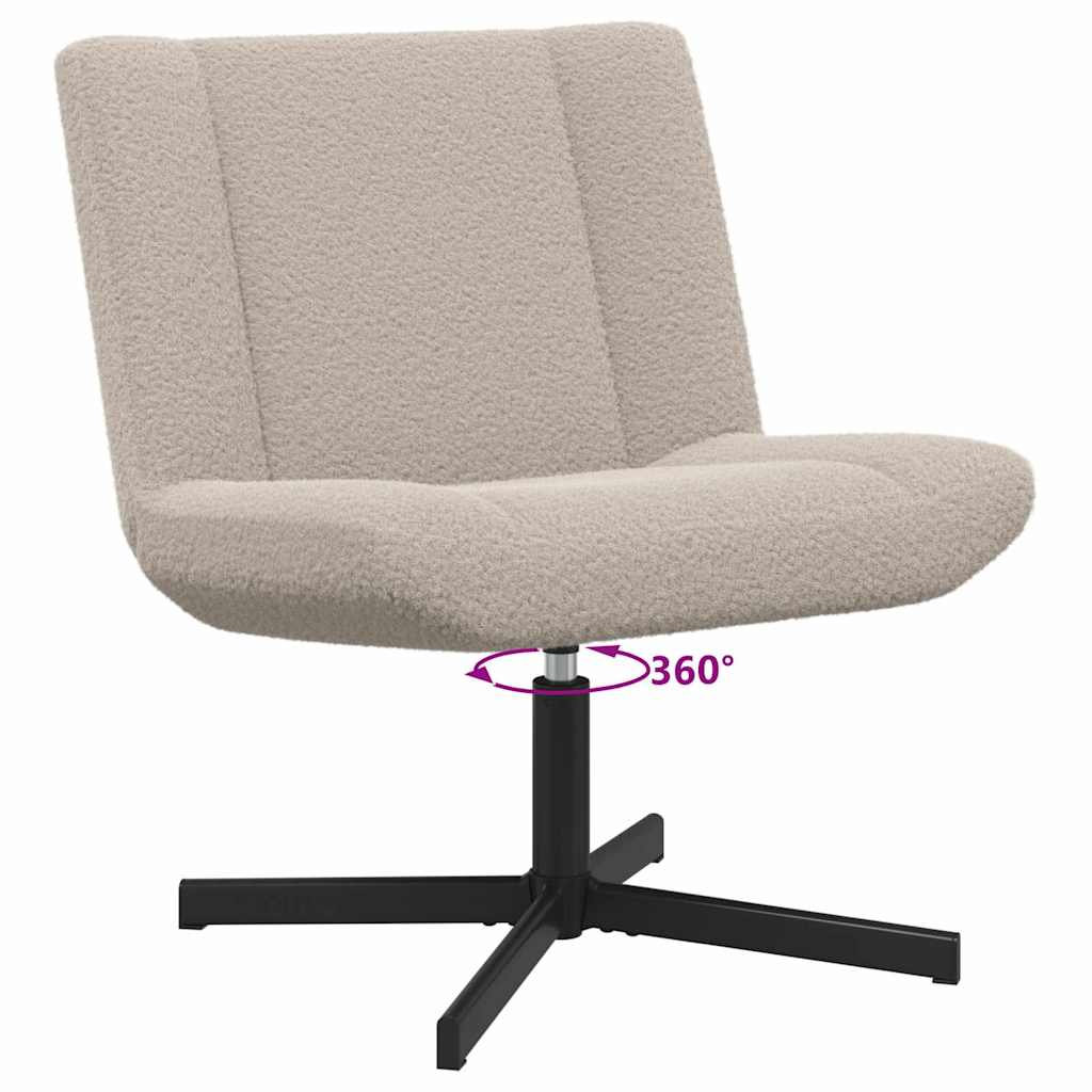 Swivel Chair Light Grey 63 x 75 x 76 cm Sheepskin