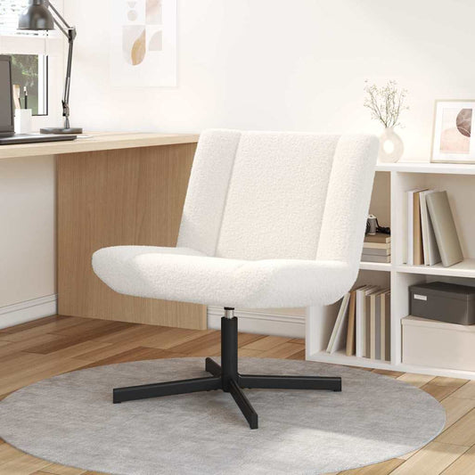 Swivel Chair Cream 63 x 75 x 76 cm Fabric