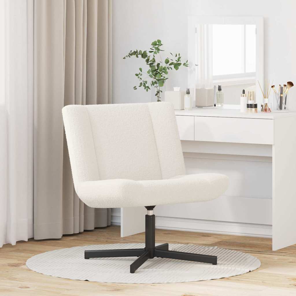 Swivel Chair Cream 63 x 75 x 76 cm Fabric