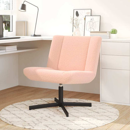 Swivel Chair Pink 63 x 75 x 76 cm Sheepskin