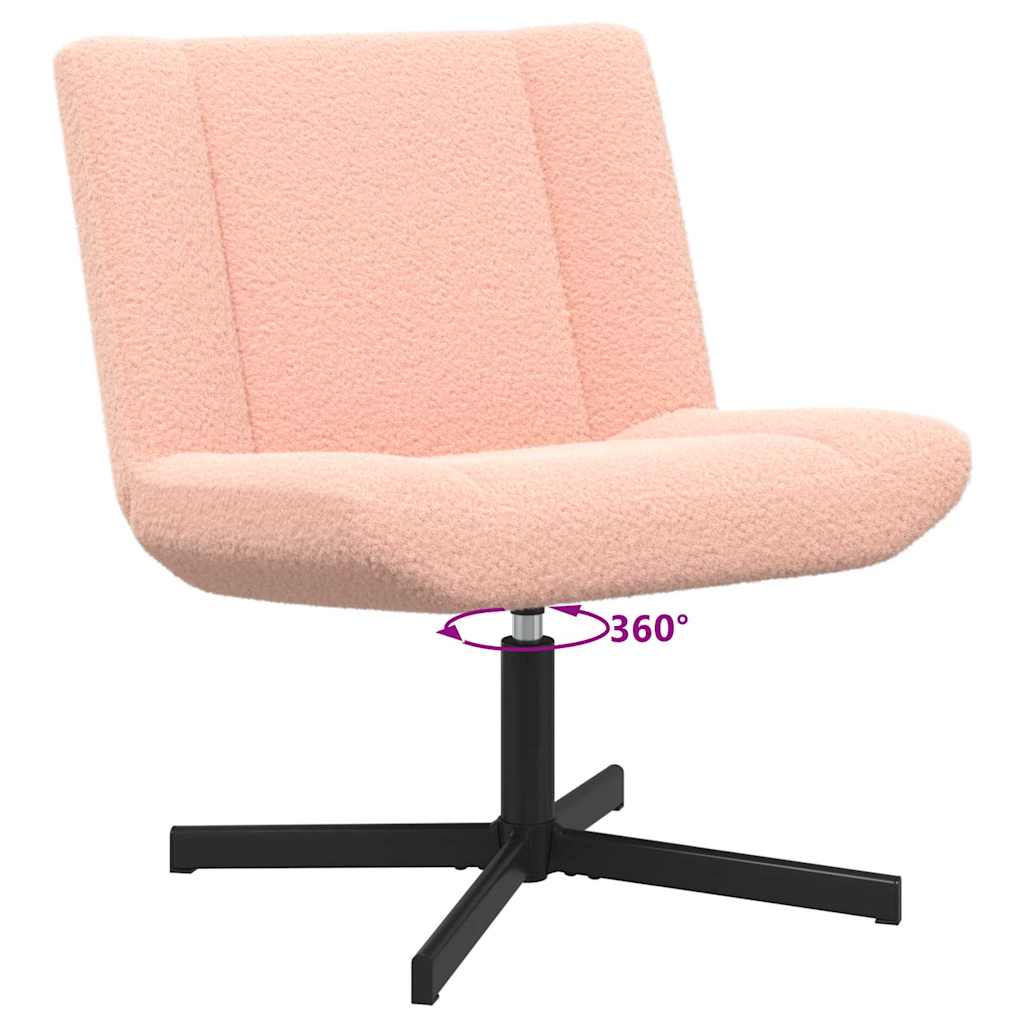 Swivel Chair Pink 63 x 75 x 76 cm Sheepskin