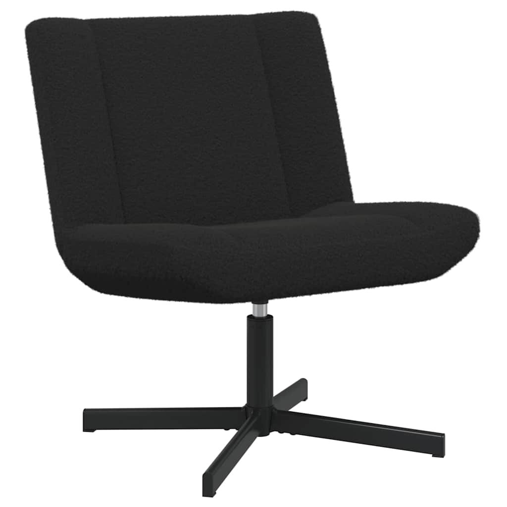 Swivel Chair Black 63 x 75 x 76 cm Sheepskin