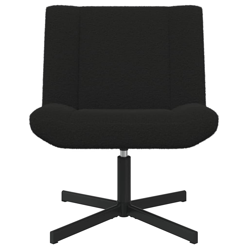Swivel Chair Black 63 x 75 x 76 cm Sheepskin