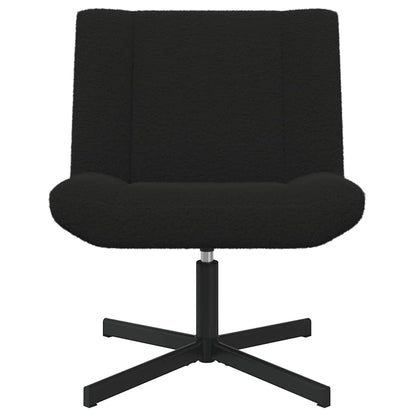 Swivel Chair Black 63 x 75 x 76 cm Sheepskin