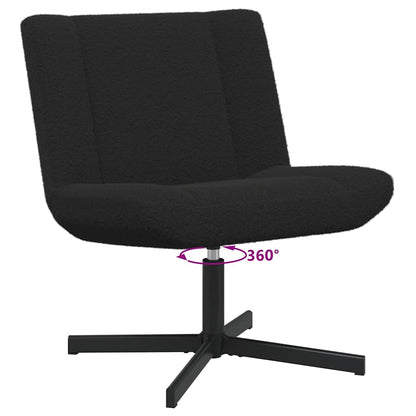 Swivel Chair Black 63 x 75 x 76 cm Sheepskin