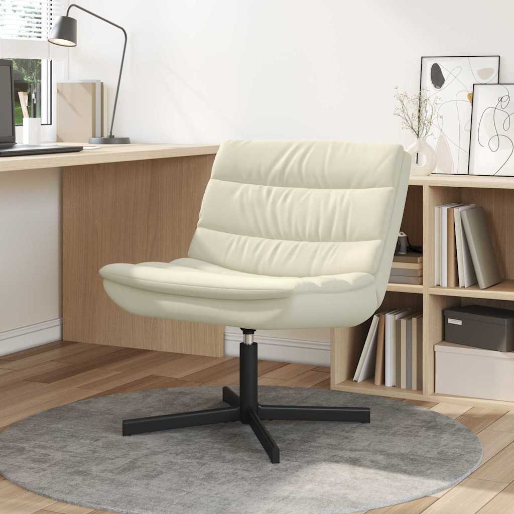 Swivel Chair Cream 63 x 75 x 76 cm Faux leather