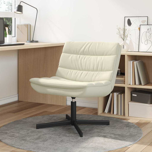 Swivel Chair Cream 63 x 75 x 76 cm Faux leather