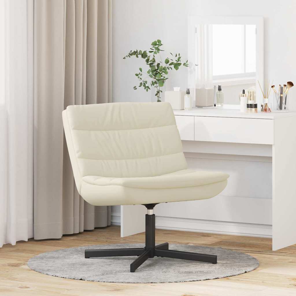 Swivel Chair Cream 63 x 75 x 76 cm Faux leather