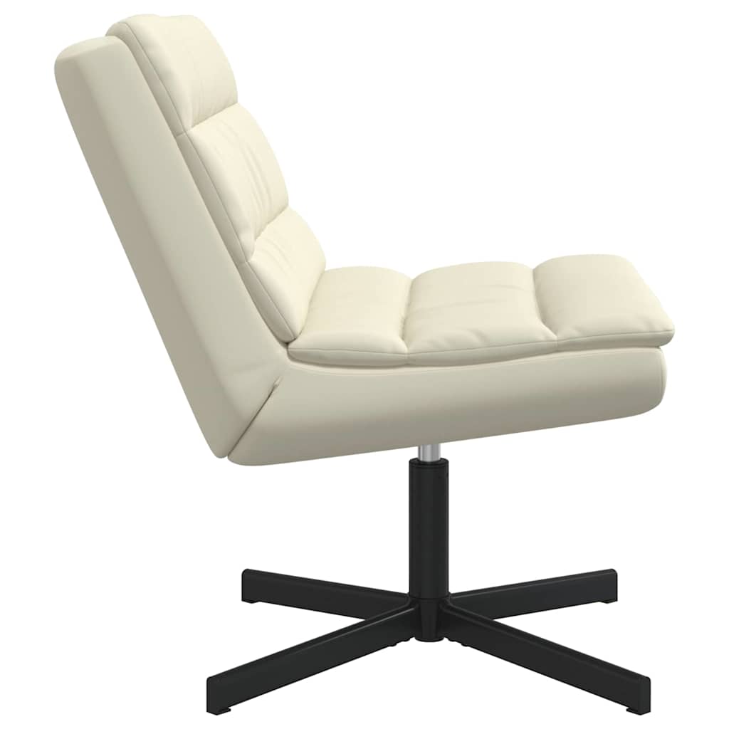 Swivel Chair Cream 63 x 75 x 76 cm Faux leather