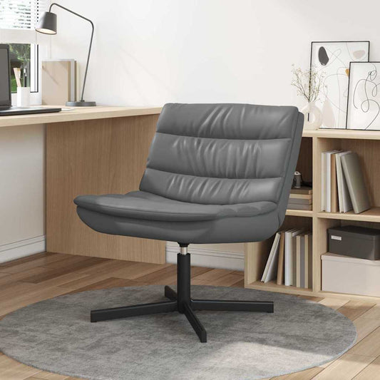Swivel Chair Grey 63 x 75 x 76 cm Faux leather
