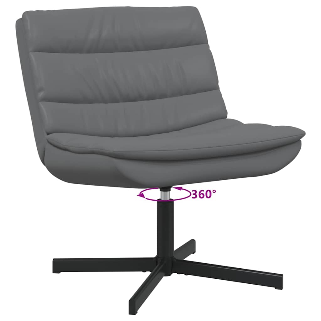 Swivel Chair Grey 63 x 75 x 76 cm PU