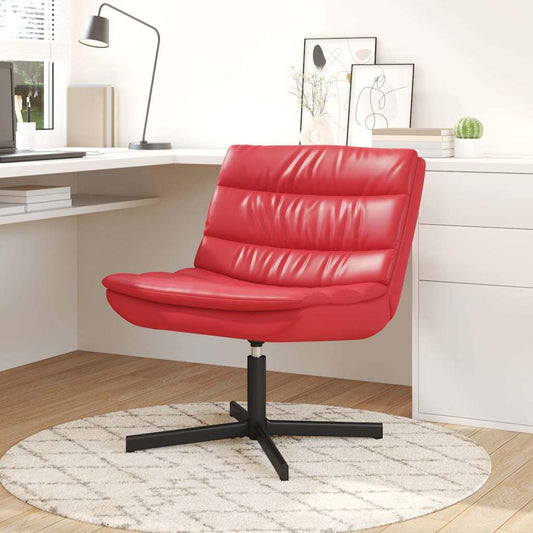 Swivel Chair Red 63 x 75 x 76 cm Faux leather