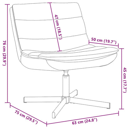 Swivel Chair Brown 63 x 75 x 76 cm Shiny PU