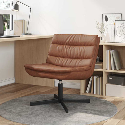 Swivel Chair Brown 63 x 75 x 76 cm Antique PU