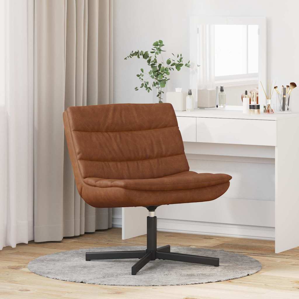 Swivel Chair Brown 63 x 75 x 76 cm Antique PU