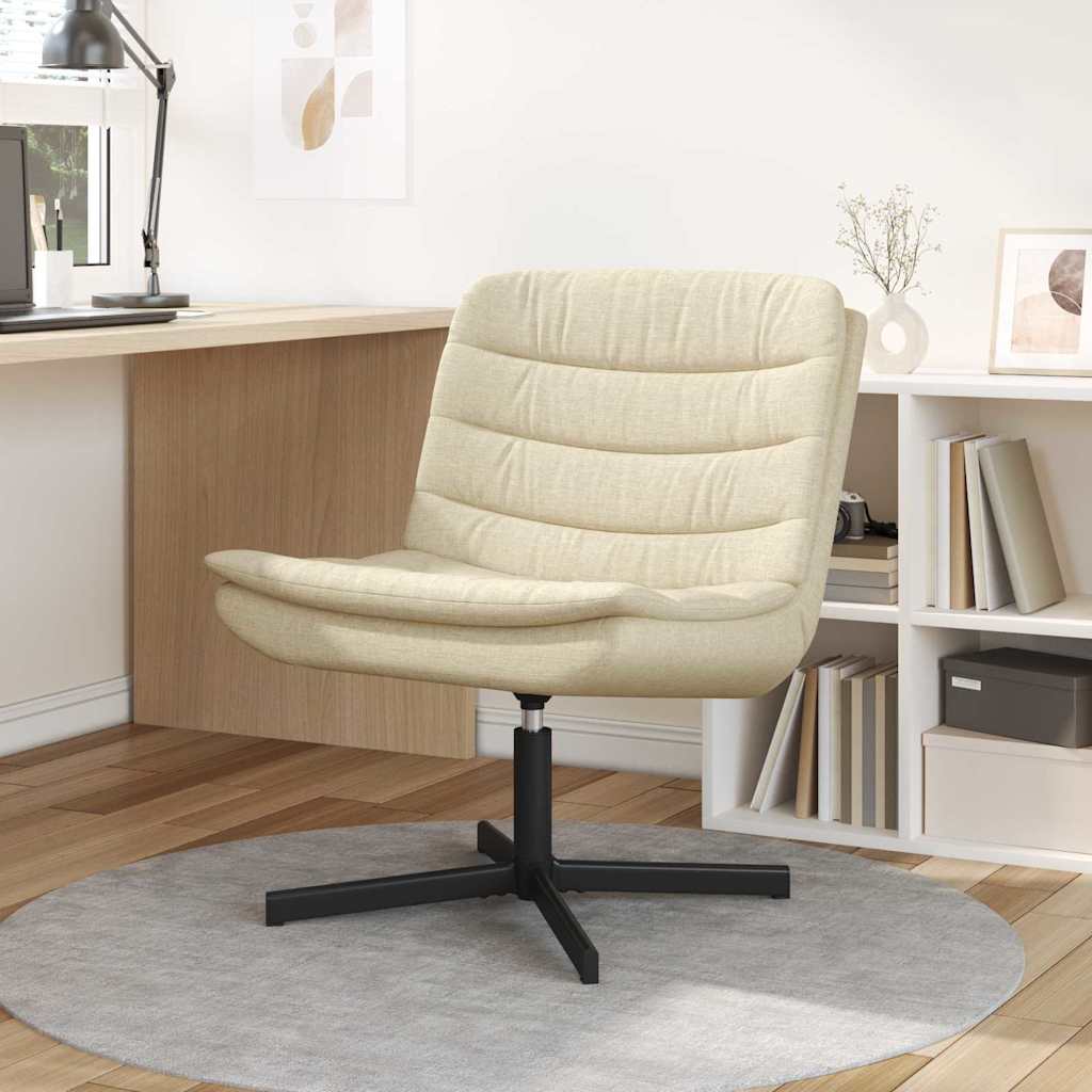 Swivel Chair Cream 63 x 75 x 76 cm Fabric