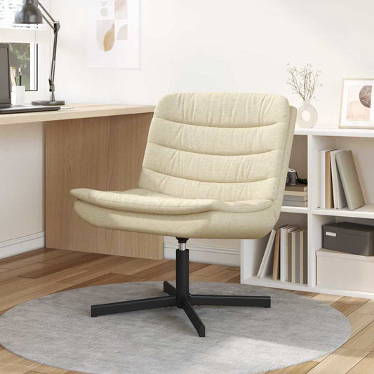 Swivel Chair Cream 63 x 75 x 76 cm Fabric