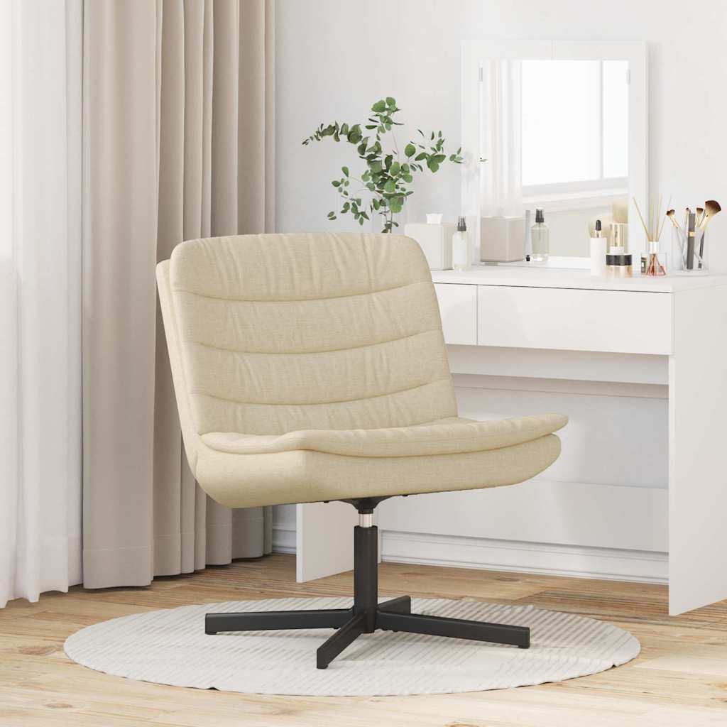 Swivel Chair Cream 63 x 75 x 76 cm Fabric