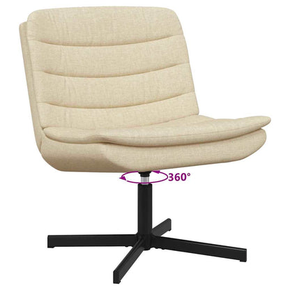 Swivel Chair Cream 63 x 75 x 76 cm Fabric